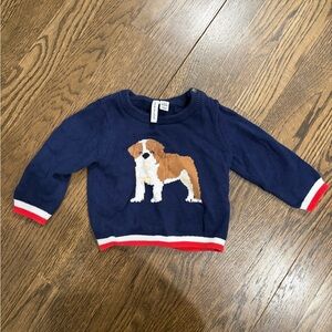 Janie and Jack Navy Sweater with Puppy Design